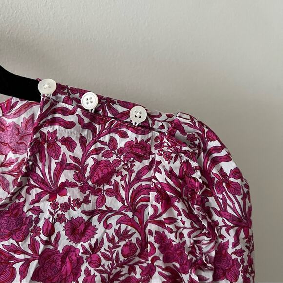 J. Crew x Liberty Sambourne Floral Ruffle Sleeve Top In Azalea White - Picture 5 of 8